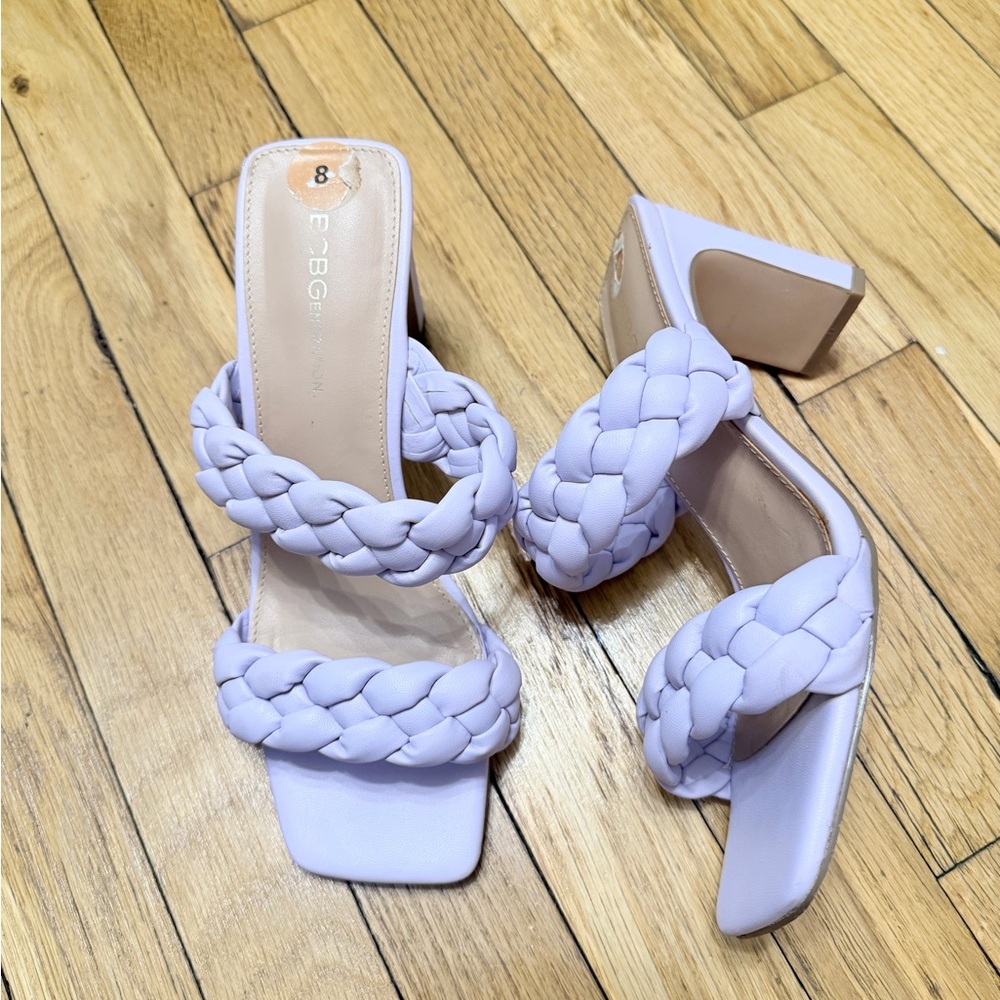 Lavender braided strap mules